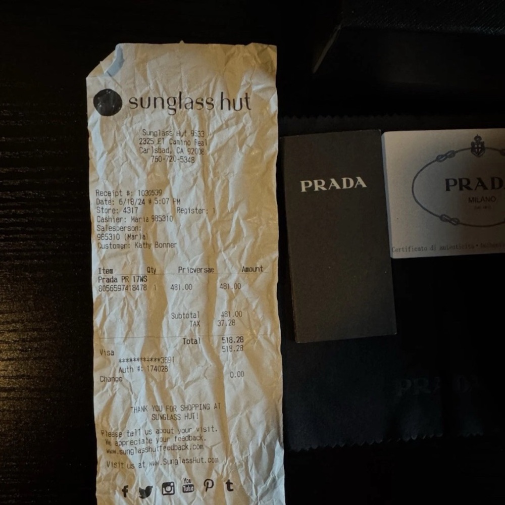 Prada Black Sunglasses - Picture 7 of 7